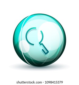Botón web de la función de ampliación de búsqueda, icono de ampliación. Signo de lupa moderno, diseño de sitio web o aplicación móvil. Ilustración del vector