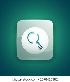 Botón web de la función de ampliación de búsqueda, icono de ampliación. Signo de lupa moderno, diseño de sitio web o aplicación móvil. Ilustración del vector