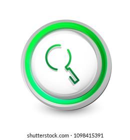 Botón web de la función de ampliación de búsqueda, icono de ampliación. Signo de lupa moderno, diseño de sitio web o aplicación móvil. Ilustración del vector