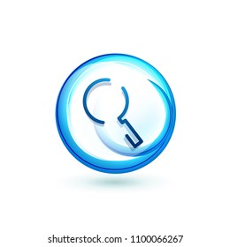 Search magnifyier web button, magnify icon. Modern magnifying glass sign, web site design or mobile app. Vector illustration
