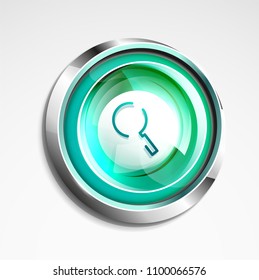 Search magnifyier web button, magnify icon. Modern magnifying glass sign, web site design or mobile app. Vector illustration