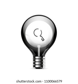 Search magnifyier web button, magnify icon. Modern magnifying glass sign, web site design or mobile app. Vector illustration