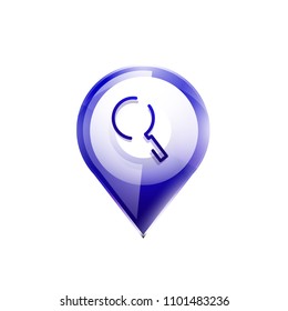 Durchsuchen Sie den prächtigeren Web-Button, vergrößern Sie das Symbol. Modernes Lupenschild, Webdesign oder mobile App. Vektorgrafik