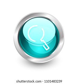 Search magnifyier web button, magnify icon. Modern magnifying glass sign, web site design or mobile app. Vector illustration
