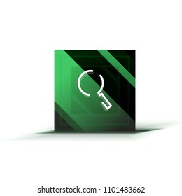 Durchsuchen Sie den prächtigeren Web-Button, vergrößern Sie das Symbol. Modernes Lupenschild, Webdesign oder mobile App. Vektorgrafik