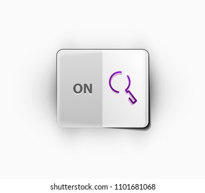 Search magnifyier web button, magnify icon. Modern magnifying glass sign, web site design or mobile app. Vector illustration