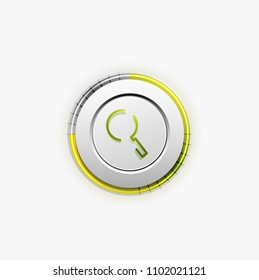 Search magnifyier web button, magnify icon. Modern magnifying glass sign, web site design or mobile app. Vector illustration