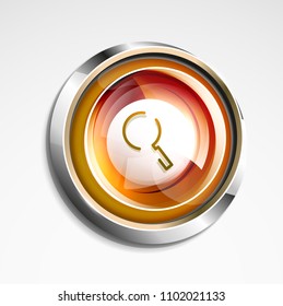 Search magnifyier web button, magnify icon. Modern magnifying glass sign, web site design or mobile app. Vector illustration