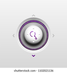 Search magnifyier web button, magnify icon. Modern magnifying glass sign, web site design or mobile app. Vector illustration