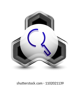 Search magnifyier web button, magnify icon. Modern magnifying glass sign, web site design or mobile app. Vector illustration