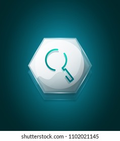 Search magnifyier web button, magnify icon. Modern magnifying glass sign, web site design or mobile app. Vector illustration
