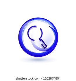 Botón web de la función de ampliación de búsqueda, icono de ampliación. Signo de lupa moderno, diseño de sitio web o aplicación móvil. Ilustración del vector
