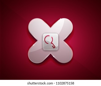 Search magnifyier web button, magnify icon. Modern magnifying glass sign, web site design or mobile app. Vector illustration