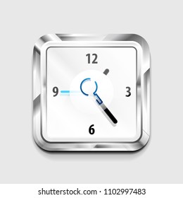 Search magnifyier web button, magnify icon. Modern magnifying glass sign, web site design or mobile app. Vector illustration