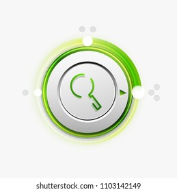 Search magnifyier web button, magnify icon. Modern magnifying glass sign, web site design or mobile app. Vector illustration