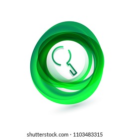 Botón web de la función de ampliación de búsqueda, icono de ampliación. Signo de lupa moderno, diseño de sitio web o aplicación móvil. Ilustración del vector
