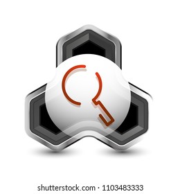Search magnifyier web button, magnify icon. Modern magnifying glass sign, web site design or mobile app. Vector illustration
