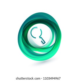 Search magnifyier web button, magnify icon. Modern magnifying glass sign, web site design or mobile app. Vector illustration