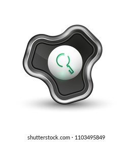 Search magnifyier web button, magnify icon. Modern magnifying glass sign, web site design or mobile app. Vector illustration