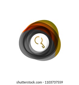Durchsuchen Sie den prächtigeren Web-Button, vergrößern Sie das Symbol. Modernes Lupenschild, Webdesign oder mobile App. Vektorgrafik