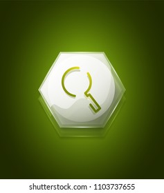 Search magnifyier web button, magnify icon. Modern magnifying glass sign, web site design or mobile app. Vector illustration