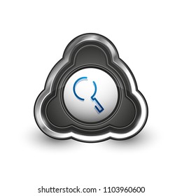 Search magnifyier web button, magnify icon. Modern magnifying glass sign, web site design or mobile app. Vector illustration