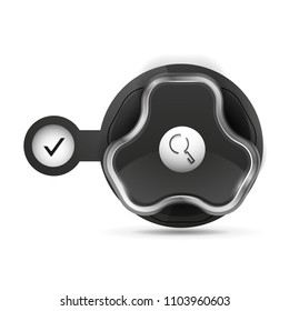 Search magnifyier web button, magnify icon. Modern magnifying glass sign, web site design or mobile app. Vector illustration