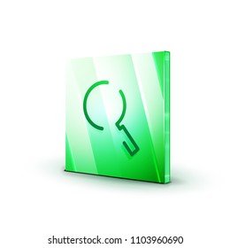 Durchsuchen Sie den prächtigeren Web-Button, vergrößern Sie das Symbol. Modernes Lupenschild, Webdesign oder mobile App. Vektorgrafik