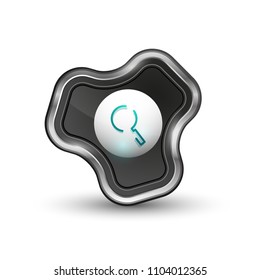 Search magnifyier web button, magnify icon. Modern magnifying glass sign, web site design or mobile app. Vector illustration