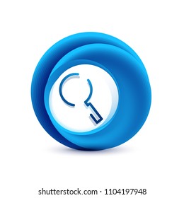 Search magnifyier web button, magnify icon. Modern magnifying glass sign, web site design or mobile app. Vector illustration