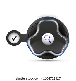 Search magnifyier web button, magnify icon. Modern magnifying glass sign, web site design or mobile app. Vector illustration