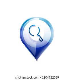 Botón web de la función de ampliación de búsqueda, icono de ampliación. Signo de lupa moderno, diseño de sitio web o aplicación móvil. Ilustración del vector