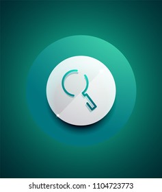 Search magnifyier web button, magnify icon. Modern magnifying glass sign, web site design or mobile app. Vector illustration