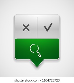 Durchsuchen Sie den prächtigeren Web-Button, vergrößern Sie das Symbol. Modernes Lupenschild, Webdesign oder mobile App. Vektorgrafik
