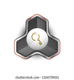 Search magnifyier web button, magnify icon. Modern magnifying glass sign, web site design or mobile app. Vector illustration