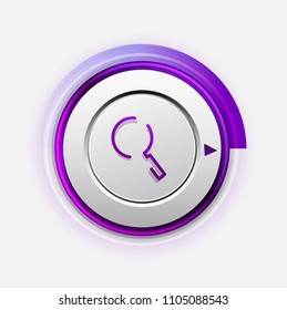 Botón web de la función de ampliación de búsqueda, icono de ampliación. Signo de lupa moderno, diseño de sitio web o aplicación móvil. Ilustración del vector