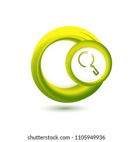 Botão da Web de aumento de pesquisa, ícone de aumento. Sinal de lupa moderno, design de site ou aplicativo móvel. Ilustração vetorial