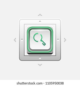 Search magnifyier web button, magnify icon. Modern magnifying glass sign, web site design or mobile app. Vector illustration