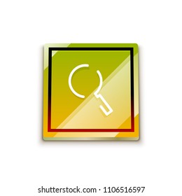 Durchsuchen Sie den prächtigeren Web-Button, vergrößern Sie das Symbol. Modernes Lupenschild, Webdesign oder mobile App. Vektorgrafik