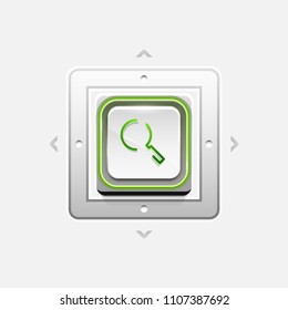 Search magnifyier web button, magnify icon. Modern magnifying glass sign, web site design or mobile app. Vector illustration