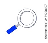 Search Magnifying 3d glass vector icon.