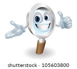 Search magnifying glass character illustration, he'll help you find anything you need.
