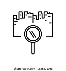 search magnifying glass with cityscape vector illustration design