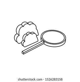 search magnifying glass with cloud computing vector illustration design