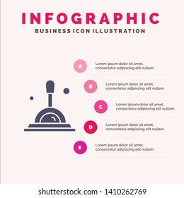 Search, Magnifying Glass, Deep Search Solid Icon Infographics 5 Steps Presentation Background