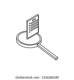 search magnifying glass with document vector illustration design