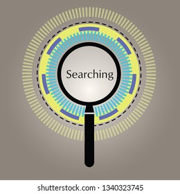 Search magnifying glass flat icon for apps and websites - vector illustration