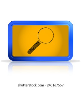 Search and magnifying glass icon. Scribble and hatching style. Isolated on white background. Specular reflection. Made vector illustration