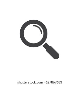 Search, magnifying glass icon vector, filled flat sign, solid pictogram isolated on white. Symbol, logo illustration. Pixel perfect