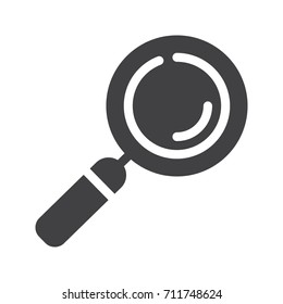 Search magnifying glass icon vector, filled flat sign, solid pictogram isolated on white. Symbol, logo illustration.